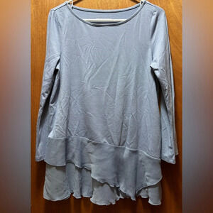 Soft Surroundings Pullover Knit Tunic Top, Small, Soft Blue, Comfy Feminine